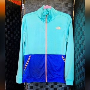 Teel, pink, and blue fleece, The North Face, size Large.